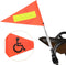 Golf Cart Flag Pole | Reflective 22X30cm Orange Safety Flag with Telescopic Mount