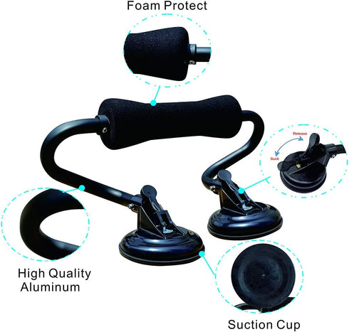 Kayak Roller Loader, Load Assist Roller Mount with Suction Cup for Car SUV - Black