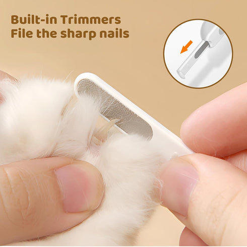 Odoland Cat Nail Clipper with LED Light, Nail File, Dog Claw Trimmer - Pet Grooming Tool for Tiny Dog Cat Kitten Bunny