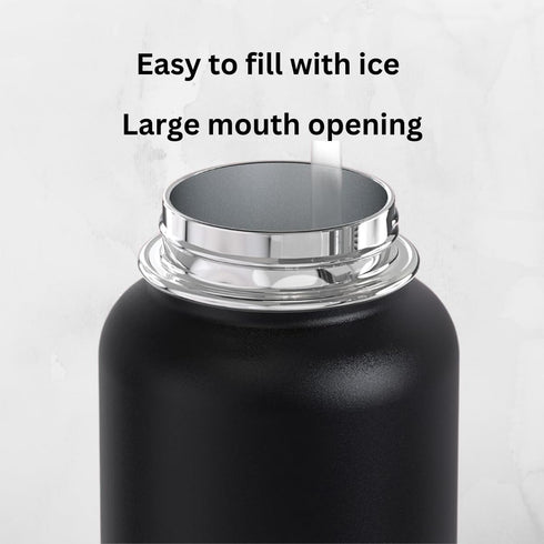 aquaswift 40 oz, 3 core - Sports Water Bottle - Gym & Outdoor Bottles, Double Wall, Black - Vacuum Insulated Stainless
