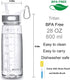 VENNERLI Sports Water Bottle with Straw, 800ML Reusable Hydro Jug, BPA-Free for Fitness Outdoor