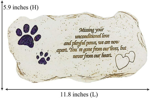 Shinning Pawprints Pet Memorial Stones for Dogs or Cats, Hand Painted Garden Stones, Sympathy Gifts