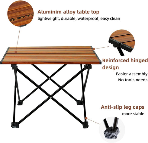 Backpacking ROCK CLOUD Portable Camping Table Ultralight Aluminum Folding Beach Table Camp for Camping Hiking Outdoor