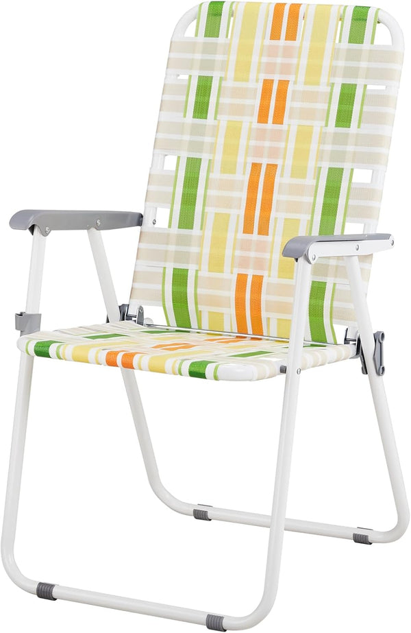 Hikarinowa Set of 2 Folding Backpack Beach Chairs,Patio Lawn Webbed Folding Beach Chairs,