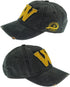 Vintage Denim Baseball Cap Trucker Hat with Embroidered W, Retro Frayed Edge Sunhat, 100% Cotton