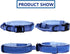 Adjustable Tactical Dog Collar with Heavy Duty Metal Buckle and Handle for Dog Training (Dark Blue, M)