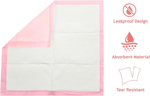 50 Count 22 22 Inch 6-Layer Pink Puppy Pee Pads, - x Dog Training Pads, Leak-Proof Quick Absorb Design for Pet Potty
