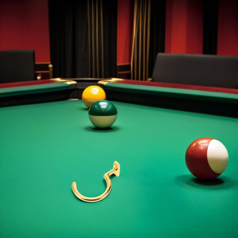 4pcs PRETYZOOM Pool Cue Storage Hooks Wall Mounted Metal Pool Table Side Cue Rack Gold and Black for Game Room