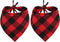 2 Pcs Dog Bandana Christmas Triangle Scarf Accessories Bibs Red Black Plaid