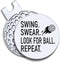 Swing Swear Look for Ball Repeat Golf Ball Marker, Funny Golf Gift with Magnetic Hat Clip for Men Women