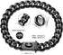 Dog Chain Collar with Secure Buckle, 19MM Black Cuban Link, Heavy Duty Chew Proof Walking Training Collar (19MM, 24")