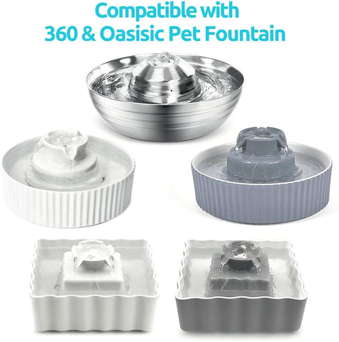 Cat Fountain Replacement Filters - 20PACK, 16 Carbon Filters with 4 Foam Filters, Compatible with Cat Fountains
