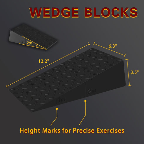 Squat Wedge Block Slant Board: Portable Squat Assist Equipment for Home Gym, Heel Elevated Wedges for Weightlifting,