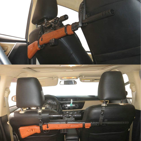 1 Pair Vehicle Headrest Gun Rack for Car Seat, Sling for Shotguns, Rifles, Bows, Fishing Poles, and More