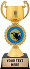 Crown Awards Personalized Cow Trophy, 7.25" Gold Cup Dairy Cow Trophies with