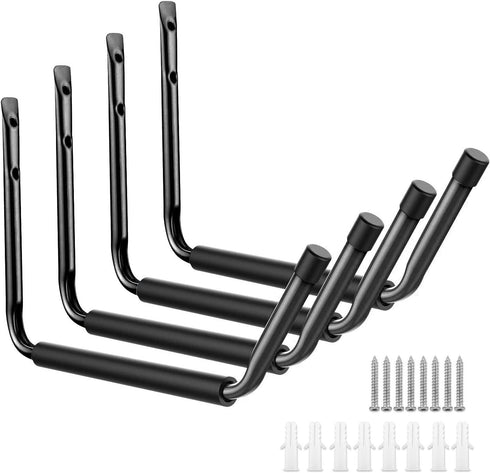 Heavy Duty Garage Indoor Kayak Storage Hooks, Wall Mounted Utility Hanger Rack for Canoe, Paddle Board, Ladder, Folding