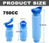 Generic 750ML Emergency Urinal, Pedestal Urinal, Pocket Toilet for Men Women, Pee Bottles with Sealed Lid Collapsible