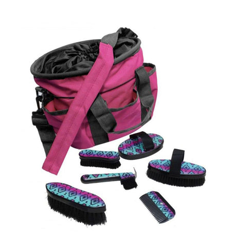 Generic Showman Grooming Tote Bag Kit with Shoulder Strap and Six Outer Pockets