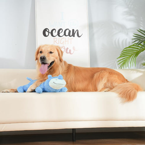 Hero Giant Chuckles Plush Dog Toy - Durable Squeaky Toy with Grunt Squeaker, XL, Rhino