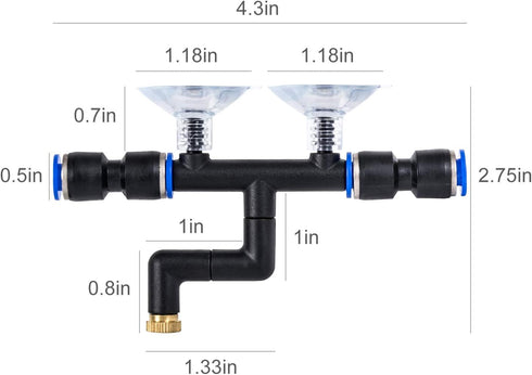 REPTI ZOO Adjustable Fine Misting Spray Nozzles, 4 Pieces, Water for Reptiles