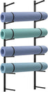 Yoga Mat Holder Wall Mount - Yoga Mat Storage Organizer for Foam Rollers, Skateboard, Ski Board