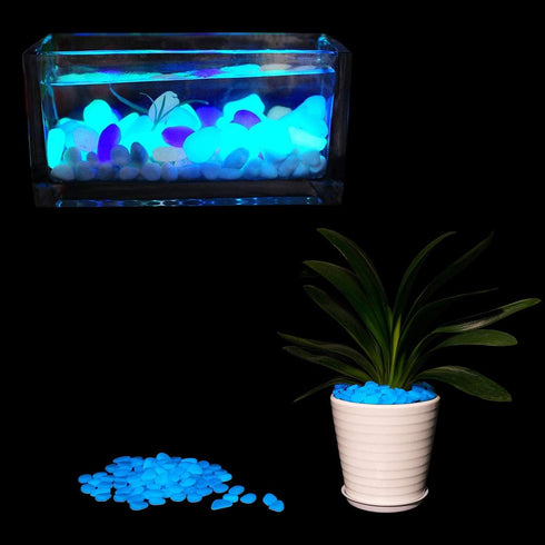 OGIFOAHC 100pcs Glow in The Dark Rocks, Non-Toxic Glowing Stones for Aquarium or Garden Decoration