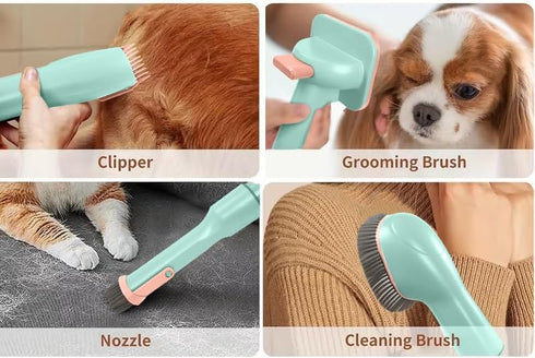 Generic <65dB, All in One Pet Grooming Kit with Vacuum, Low Noise Hair Collection and Suction, for Dogs and Cats (Light