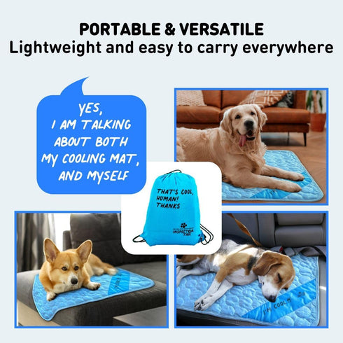 INSPECTOR TAIL Self Cooling & Traveling Mat, Washable Portable Pet Soft Pad for Indoor or Outdoor