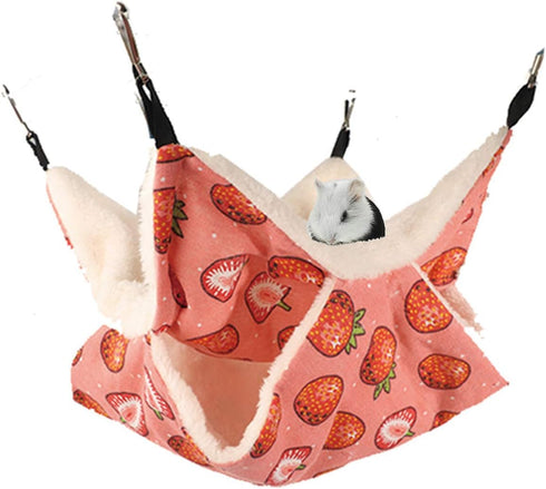 EAEDMY Rat Ferret Hammock Toys Cage Accessories, Guinea Pig Hideout Tunnel, Warm Bed