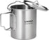 LIXADA Camping Cup Pot - 750ml Stainless Steel Water Cup with Foldable Handles and Lid for Outdoor Use