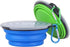 Collapsible Dog Bowl, 2 Pack Portable Foldable Pet Travel Bowls with Lids (Small, Blue+Green)