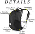 Naturehike 18L Lightweight Waterproof Hiking Backpack, Packable for Travel, Small Daypack for Adults, Black