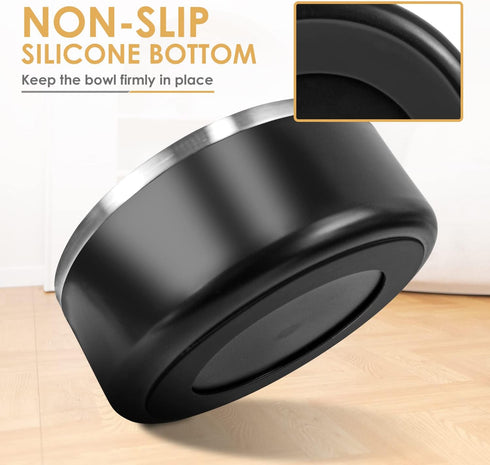 Dog Bowl for Food and Water, 40 Oz Stainless Steel Pet Feeding Bowl, Heavy Duty with Rubber Bottom