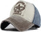 Vintage Baseball Cap, Fashion Rivets Cross Letters Denim Cotton Frayed Edge Sunhat Adjustable Unisex