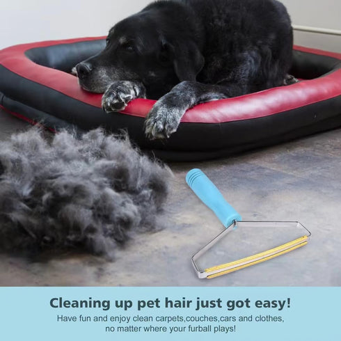 Pet Hair Removal Tool - Cleaner Pro Multi Fabric Edge and Carpet Rake Scraper, Cat & Dog Hair Remover for Rugs & Couch