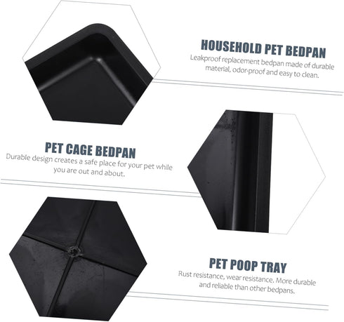 VANZACK 14.9 Inch 2 Pack Crate Tray Replacement - Heavy Duty Plastic Crate Pan for Large - Pet Potty Tray Easy