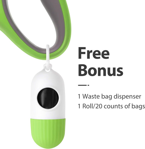 Fida Retractable Dog Leash with Dispenser and Poop Bags, 10 ft Leash for X-Small Dog or Cat up to 18 lbs, Reflective