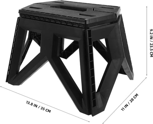 Packable Alipis Portable Folding Stool Outdoor Camping Chair Small Plastic Foldable Step Stool with Handle Lightweight