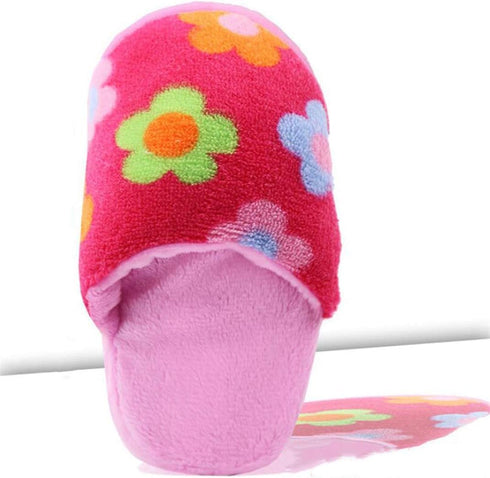 Red Cute Pet Puppy Dog Cat Slipper Shape Plush Chew Play Toy, Flip-Flops Squeaky Toys