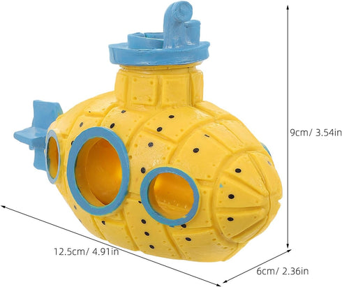 Cabilock Aquarium Ornament Submarine Fish Tank Decoration with Hidden Cave Shrimp Shelter and Fish Hideout for Breeding