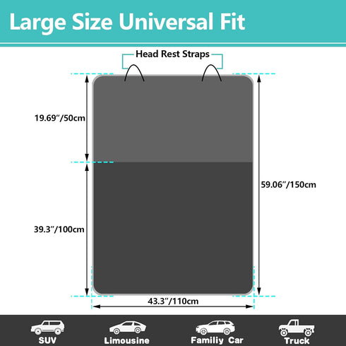 Llamas SUV Cargo Liner for Dogs, Waterproof Anti-Slip Seat Cover Mat, Storage Bags, Universal Fit (Black)