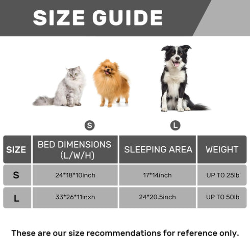 Hollypet Fluffy Plush Dog Cat Pet Sofa Couch, Soft Calming Pet Beds for Medium Small Cats and Dogs, Gray