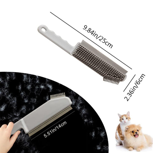 Pet Hair Removal Brush, Pet Hair Remover, 3 in 1 Mirror Cleaning Brush with Scratch Free Rubber Bristles and Handle, Ideal for Cars, Seats, Sofa, Carpets, yard, Removes Hair from Surfaces