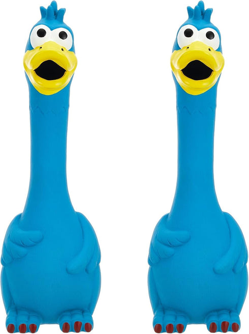 Hungdao 2 Pcs Horse Toys - 11 Inches Latex Rubber Chicken Dog Toy for Separation Anxiety (Blue)