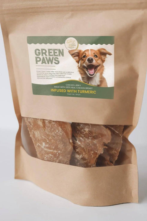 Premium Chicken Breast Jerky for Dogs, Single Ingredient Treat, Infused with Turmeric, 16 Ounces