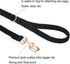 Soft Cotton Dog Leash - 5 Ft Heavy Duty Corduroy Leash with Gold Metal Hook for Small Medium Large Dogs, Black