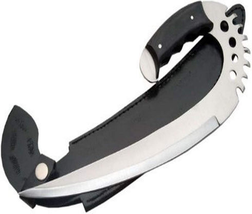 Szco Supplies 12" Fantasy Wrap-Around Swing Blade Battle Knife Saber-Claw, No-Slip Black Wood Handle Grip