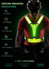 LED Reflective Running Vest, USB Rechargeable Light Up Gear with Chest Phone Holder for Night Walking, Adjustable for