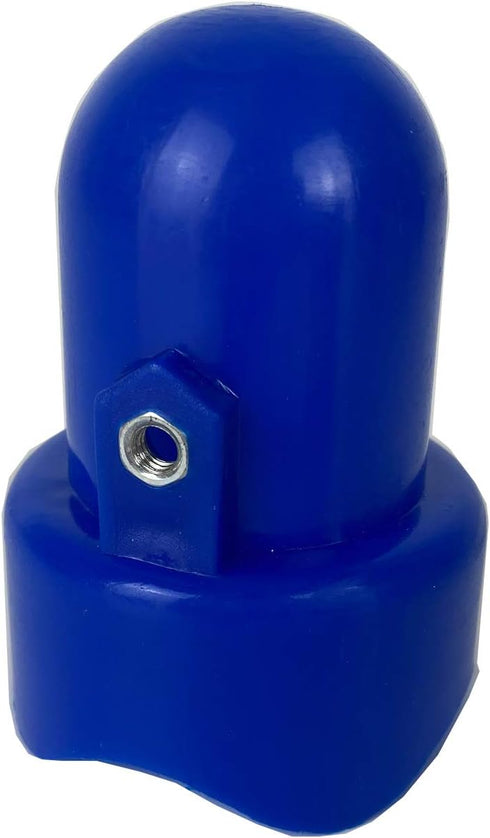 Large Trampoline Pole Caps with Screw-in Bolts - 6 Piece Blue Toppers for 1.5 Inch Diameter Poles