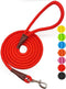 MayPaw Dog Leash, 4 FT/6 FT/8 FT/10 FT Classic Solid Colors, Strong Nylon Rope with Heavy Duty Silver Clasp, Red